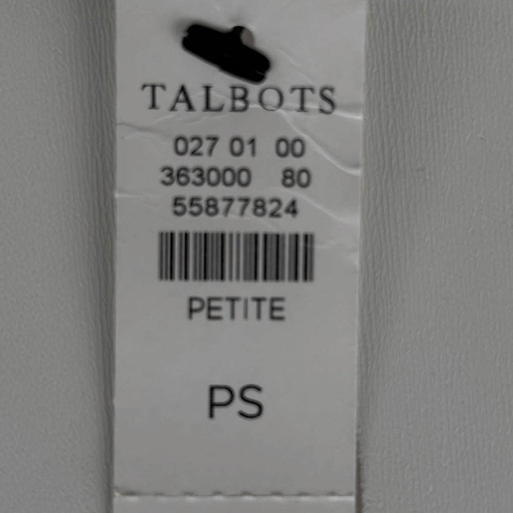 Talbots Denim Jacket SP Womens White NEW Button Up Collarless Pockets NWT - Picture 7 of 8